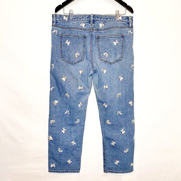 Ann Taylor Floral Embroidered Denim - Picture 4 of 11
